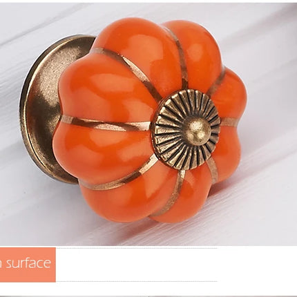 40mm Pumpkin Ceramic Knobs