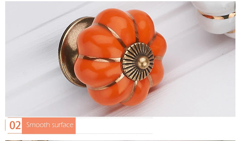 40mm Pumpkin Ceramic Knobs