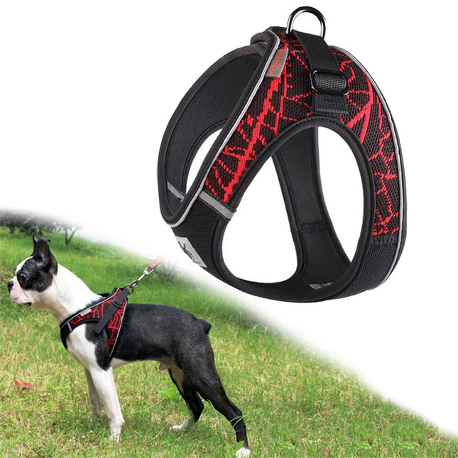 Reflective anti-pull dog harness