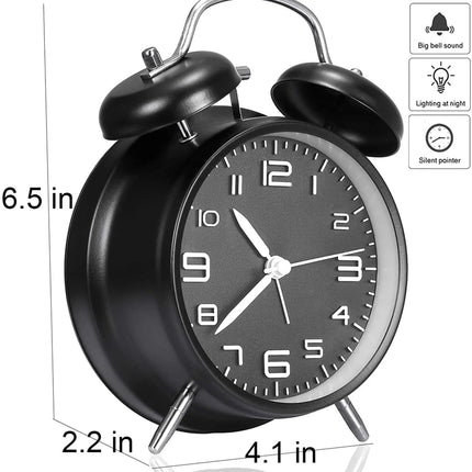 Reloj despertador con doble campana y esfera 3D