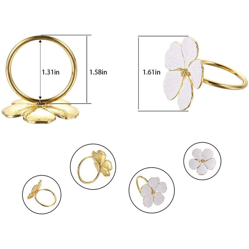 Anillos de servilleta con forma de flor pack 4 unidadesServilletas