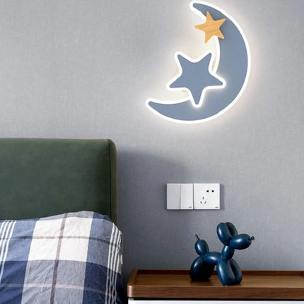 Applique LED en forme de fusée, lune et étoile