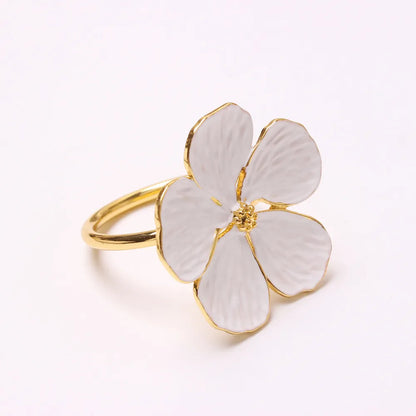 Hebilla de anillo para servilletas en forma de flor 4Uds