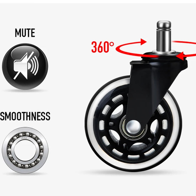 Ruedas de repuesto para silla de escritorio, giratorias, hechas en goma, 3 pulgadas de diámetroRuedasFurniture > Office Furniture Accessories > Office Chair Accessories