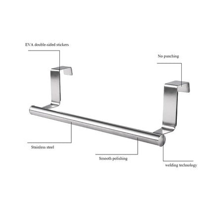 Porte-serviettes en acier inoxydable pour portes