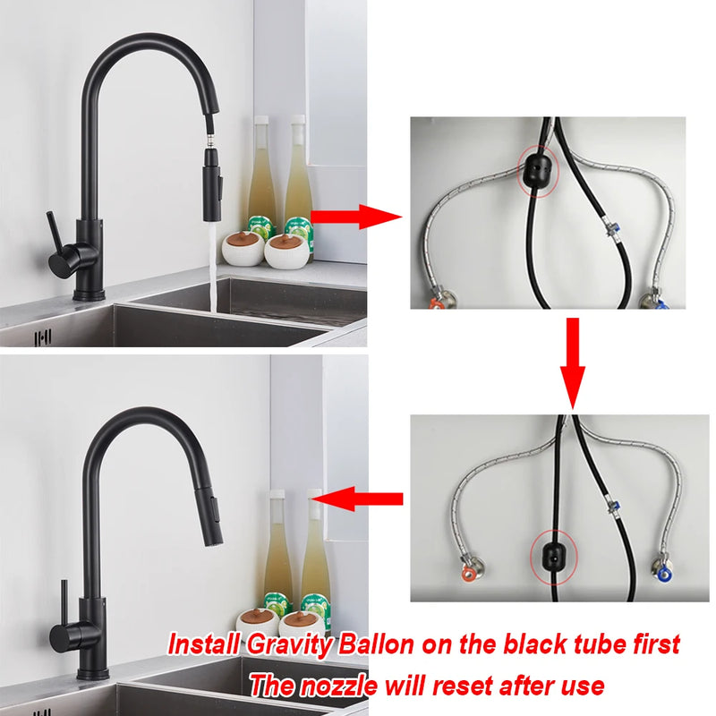 Grifo de cocina con doble función y salida retráctilGrifosHardware > Plumbing > Plumbing Fixtures > Faucets > Kitchen Sink Faucets