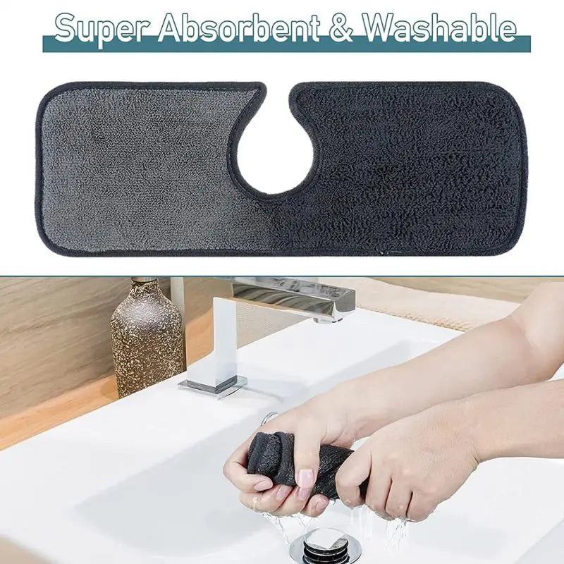 Absorbent Microfiber Kitchen Sink Anti Splash Mat with Buttons