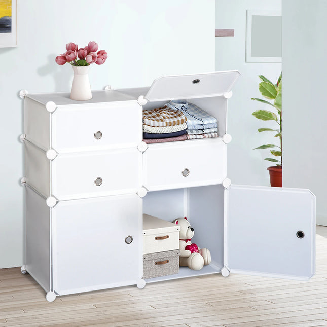 Modular plastic cabinet with 6 departments