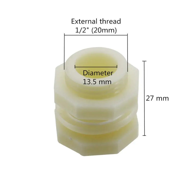 Conector de plástico ABS roscado para riego de jardín y acuariosRiego