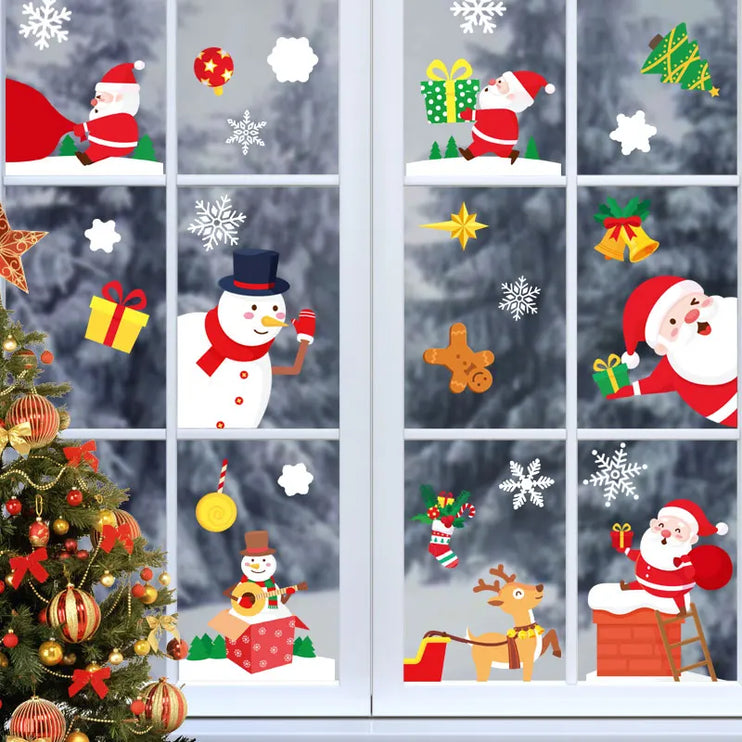 Pegatinas para ventanas navideñas decorativas