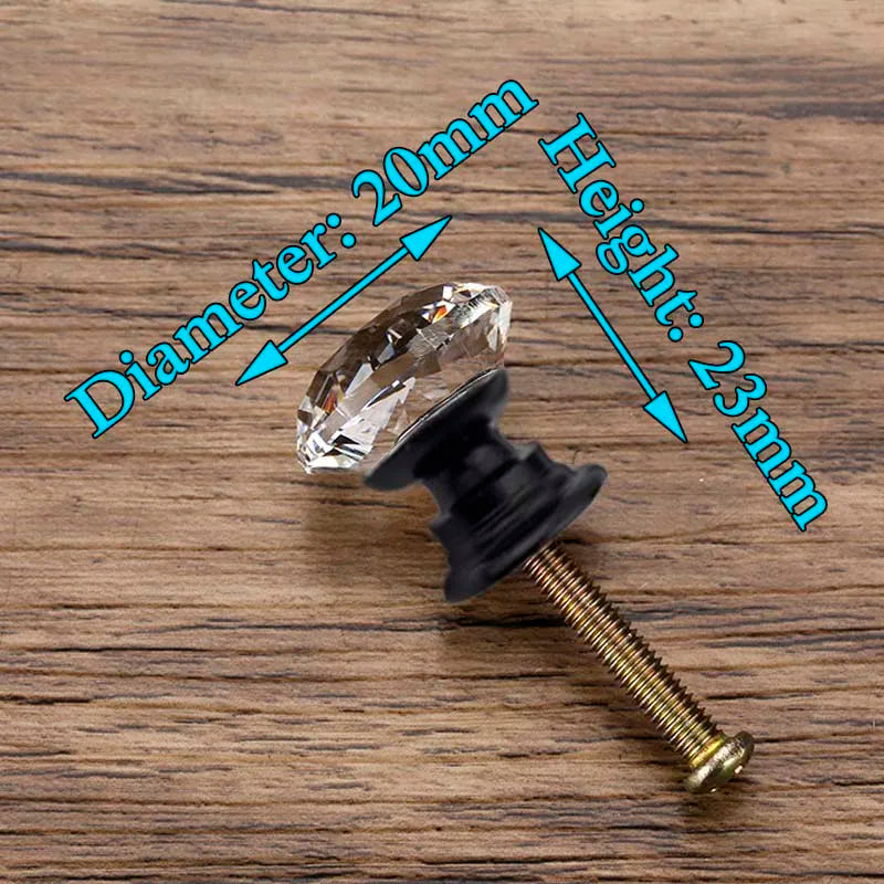 Pomos de cristal con forma de diamante transparente 20-30-40mmPomos y Tiradores