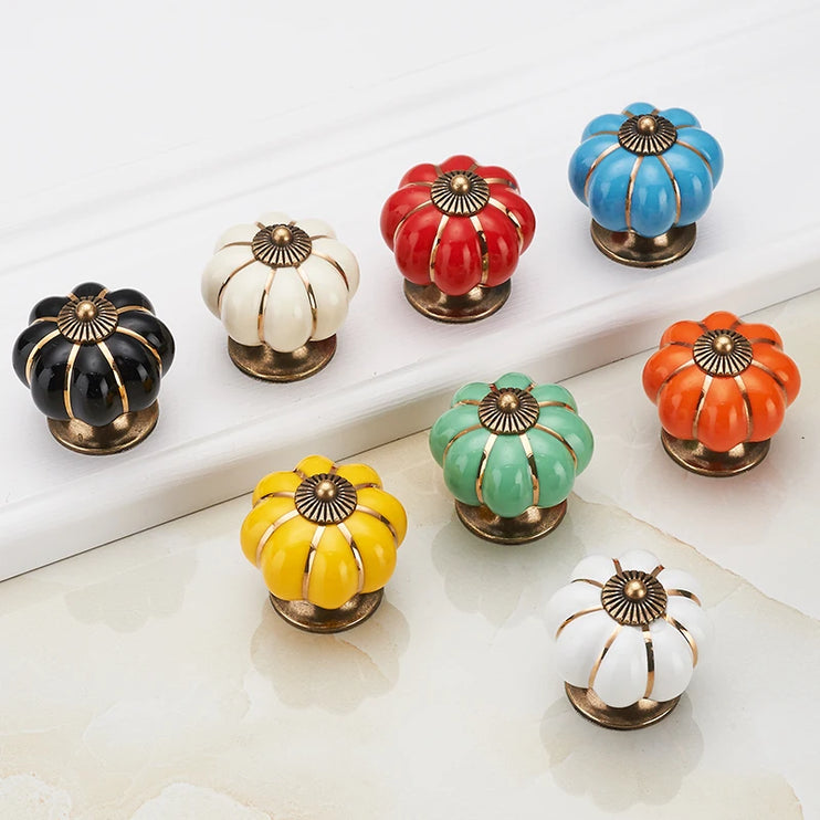 40mm Pumpkin Ceramic Knobs