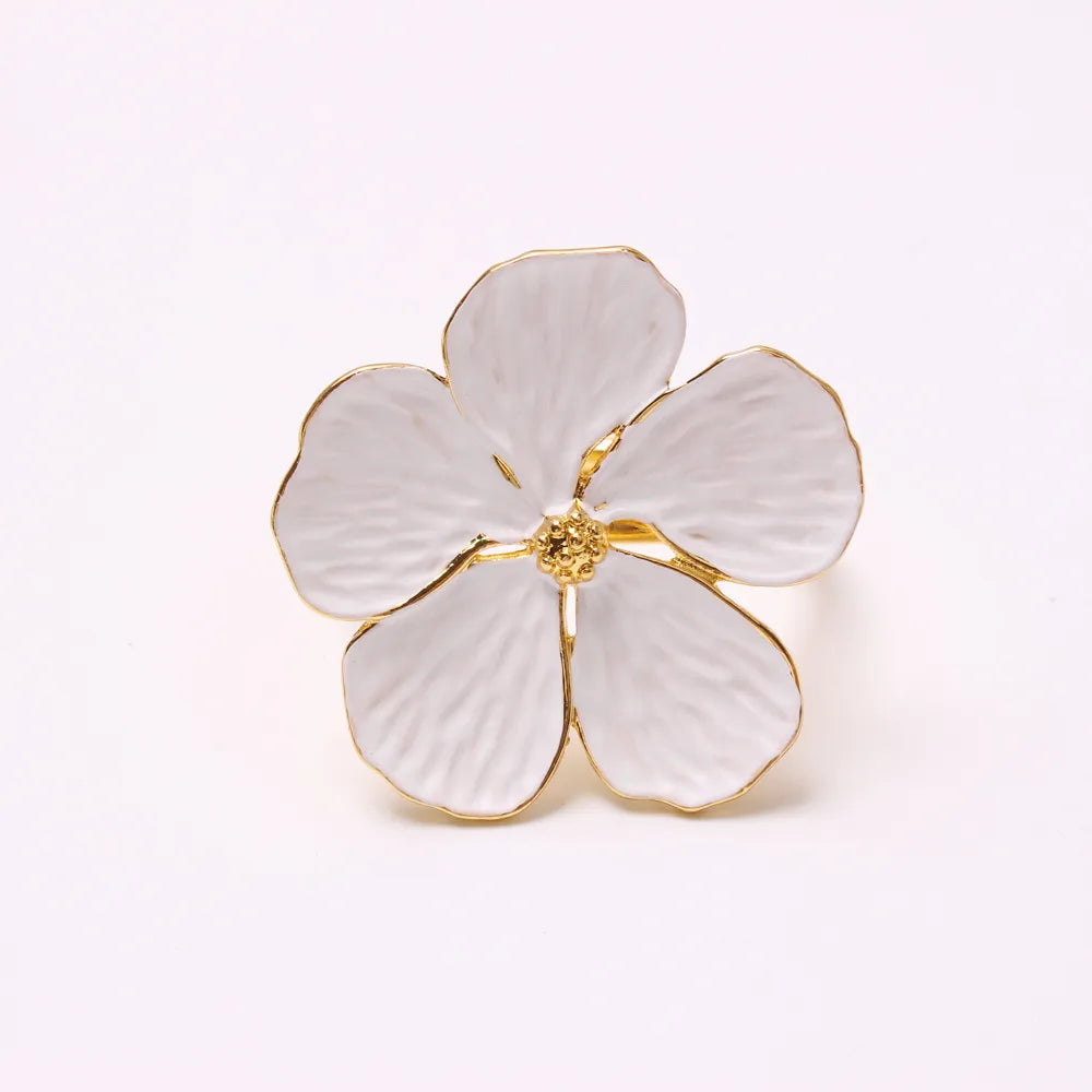 Hebilla de anillo para servilletas en forma de flor 4Uds