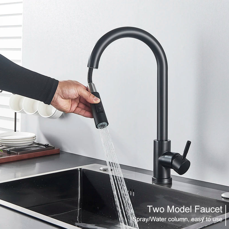 Grifo de cocina con doble función y salida retráctilGrifosHardware > Plumbing > Plumbing Fixtures > Faucets > Kitchen Sink Faucets
