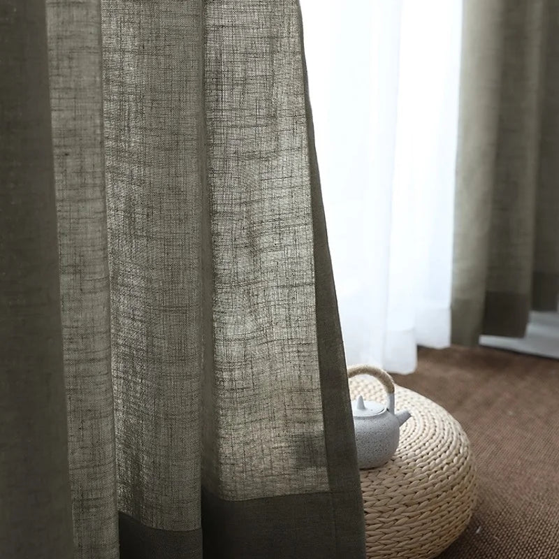 Cortinas transparentes de lino en colores neutros 1 unidad