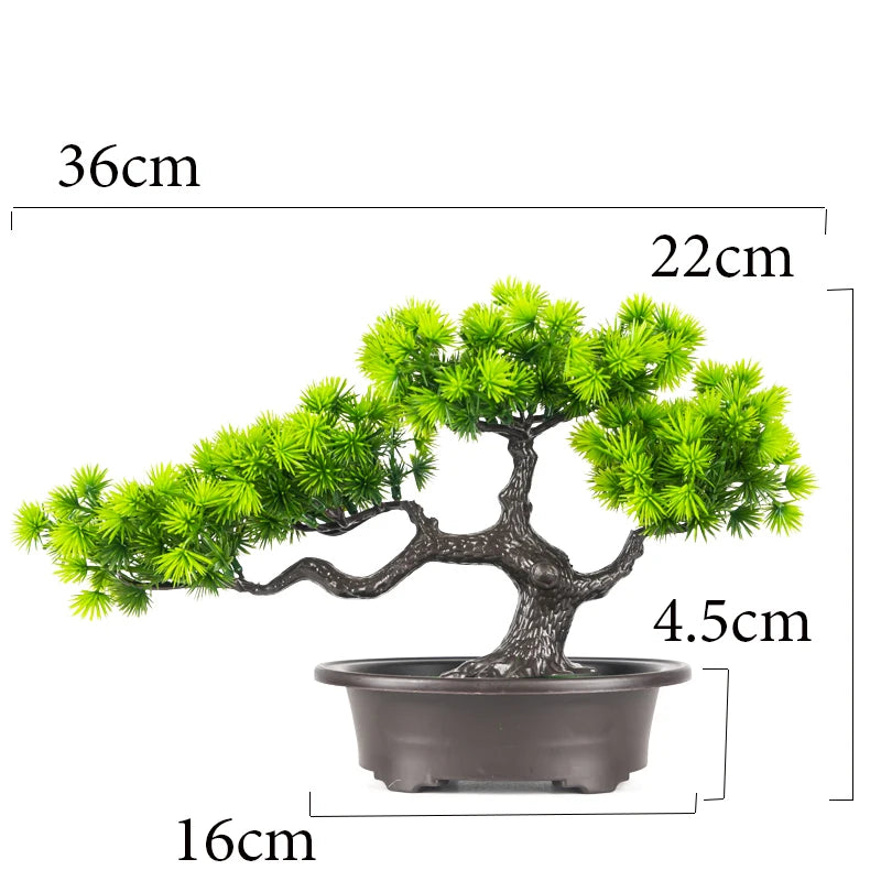 Bonsái artificial de pino | Árbol decorativo de 27-36 cm para escritorio, salón u oficinaPlantas artificialesHome & Garden > Decor > Artificial Flora > Artificial Trees