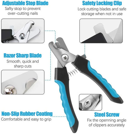 Professional Stainless Steel Pet Nail Clippers with Safety Guard