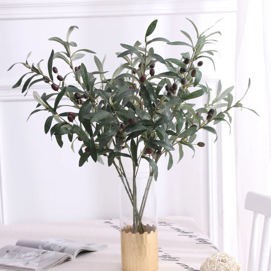 Artificial olive branch with decorative fruits