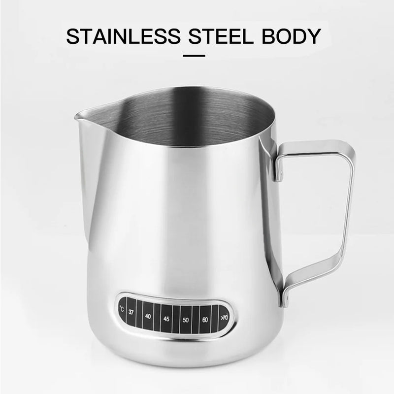 Jarra de Barista en Acero Inoxidable con Indicador de Temperatura – 350ml / 600mlJarrasHome & Garden > Kitchen & Dining > Kitchen Appliance Accessories > Coffee Maker & Espresso Machine Accessories > Frothing Pitchers