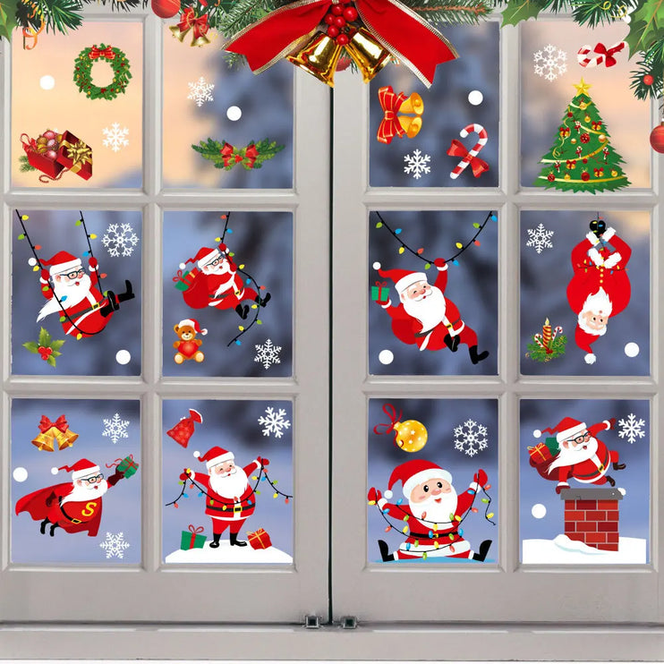 Pegatinas para ventanas navideñas decorativas