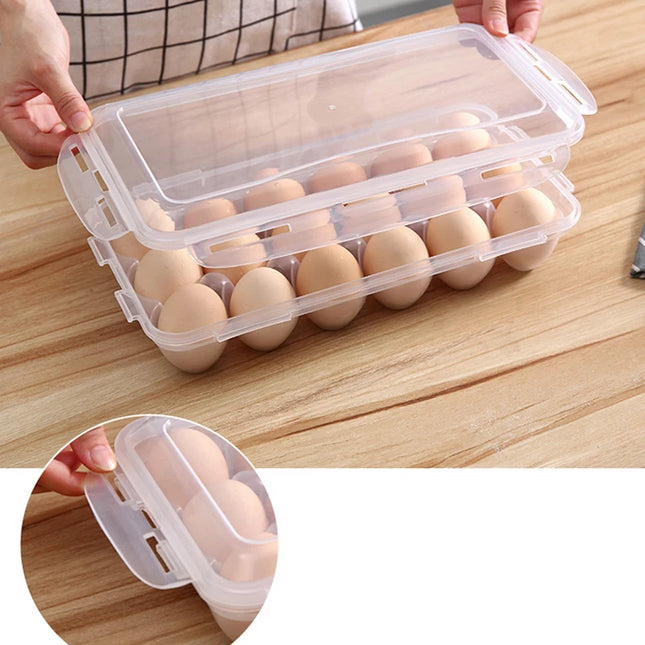 Caja de almacenamiento de huevos con tapa para nevera