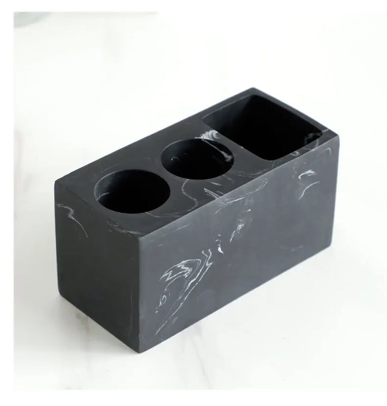 Portacepillos de dientes de resina efecto mármol | Organizador de baño para cepillos y pasta dental | Disponible en blanco o negroSoportes para cepillos de dientesHome & Garden > Bathroom Accessories > Toothbrush Holders