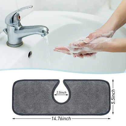 Absorbent Microfiber Kitchen Sink Anti Splash Mat with Buttons