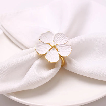 Hebilla de anillo para servilletas en forma de flor 6Uds