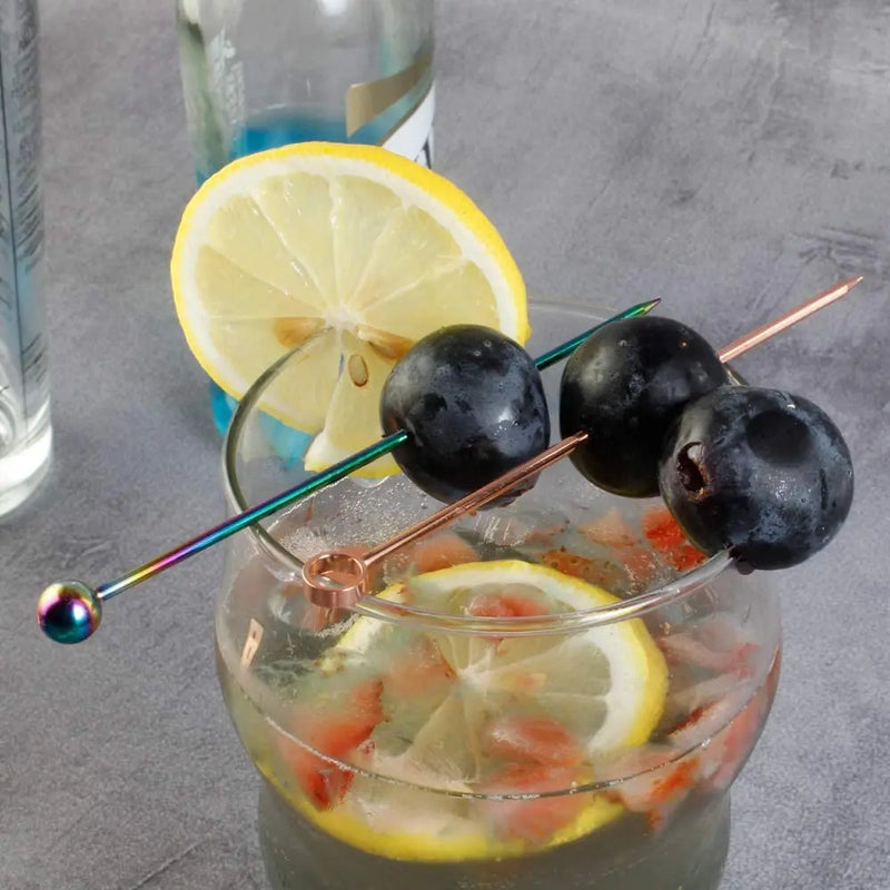 Set de 12 palillos de cóctel de acero inoxidable 11 cm · Reutilizables para aceitunas, frutas, Martini y decoración de bebidasPalillos de cóctelHome & Garden > Kitchen & Dining > Barware > Cocktail & Barware Tool Sets