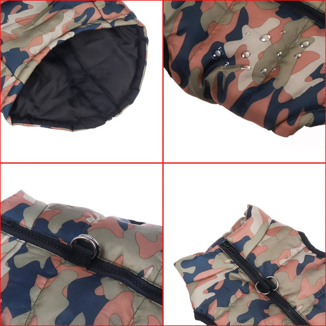 Chaleco impermeable con estampado de camuflaje para perros