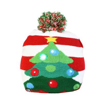 Gorro navideño con luz LED para niños