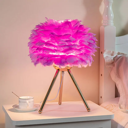 Modern LED Feather Table Lamp