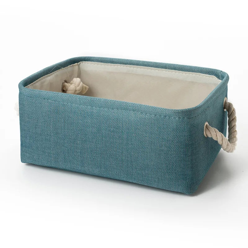 Cesta de almacenamiento de lino plegable con asaCestasHome & Garden > Household Supplies > Storage & Organization > Household Storage Containers