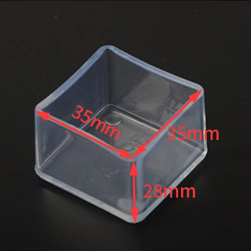 Conteras cuadradas transparentes para patas de mueblesProtectores para muebles