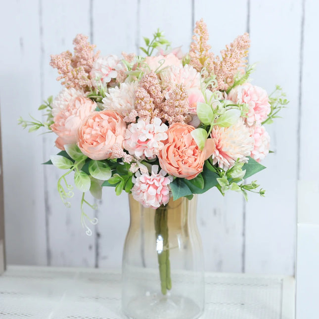 Artificial silk flower bouquet