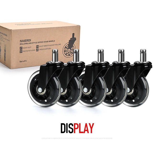 Ruedas de repuesto para silla de escritorio, giratorias, hechas en goma, 3 pulgadas de diámetroRuedasFurniture > Office Furniture Accessories > Office Chair Accessories