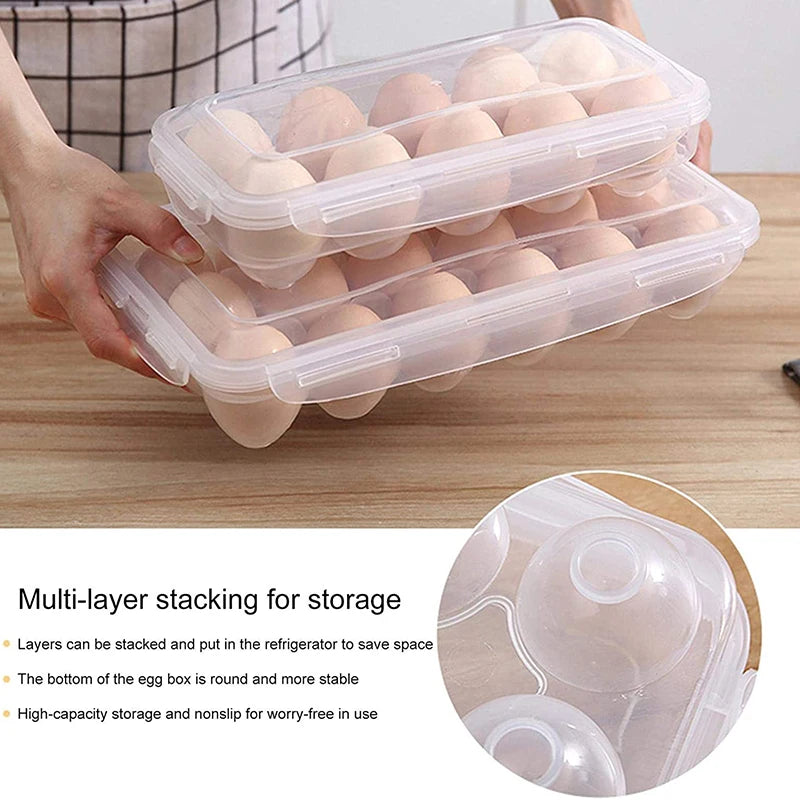 Caja de almacenamiento de huevos con tapa para neveraHueveras