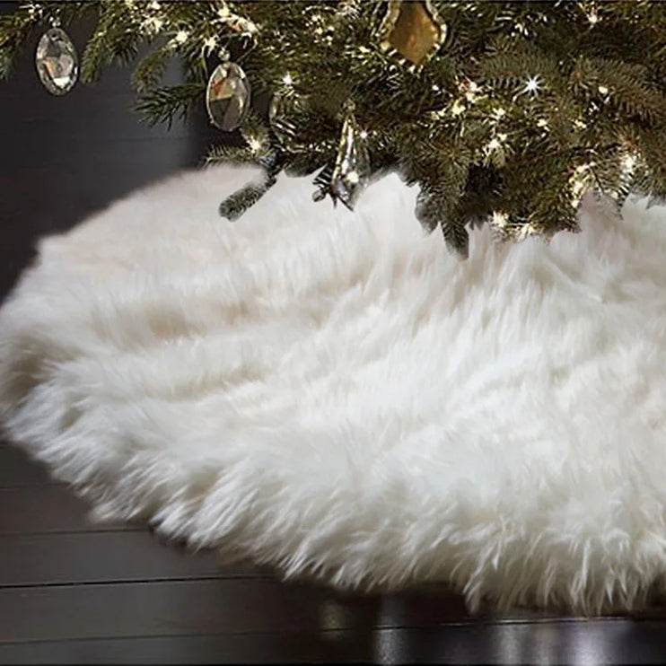 White and flake Christmas tree skirts