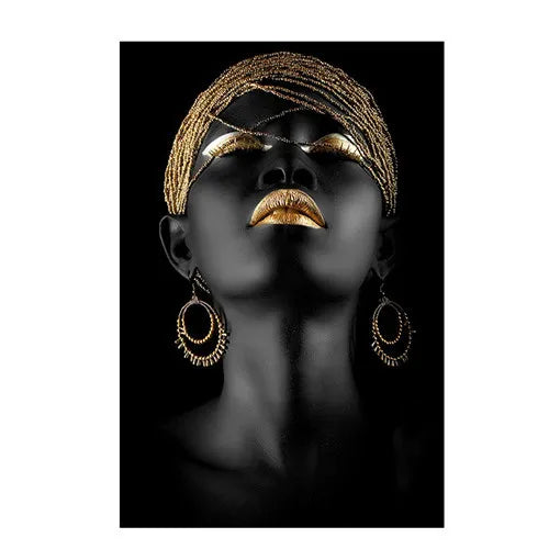 Impresión en lienzo de mujer africana con joyas doradasCuadrosHome & Garden > Decor > Artwork > Posters, Prints, & Visual Artwork > Posters