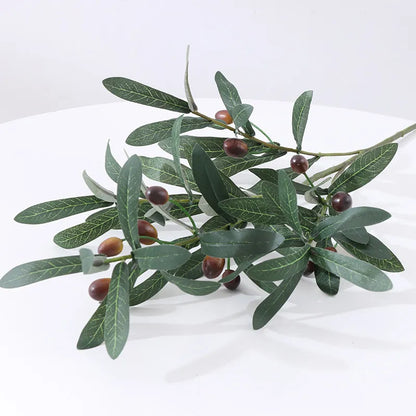 Artificial olive branch with decorative fruits