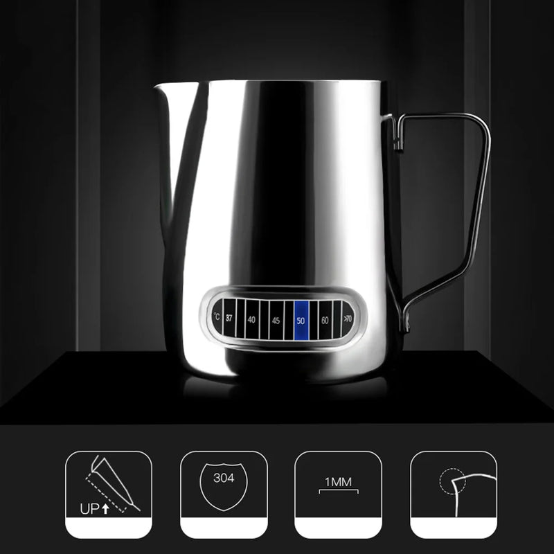 Jarra de Barista en Acero Inoxidable con Indicador de Temperatura – 350ml / 600mlJarrasHome & Garden > Kitchen & Dining > Kitchen Appliance Accessories > Coffee Maker & Espresso Machine Accessories > Frothing Pitchers