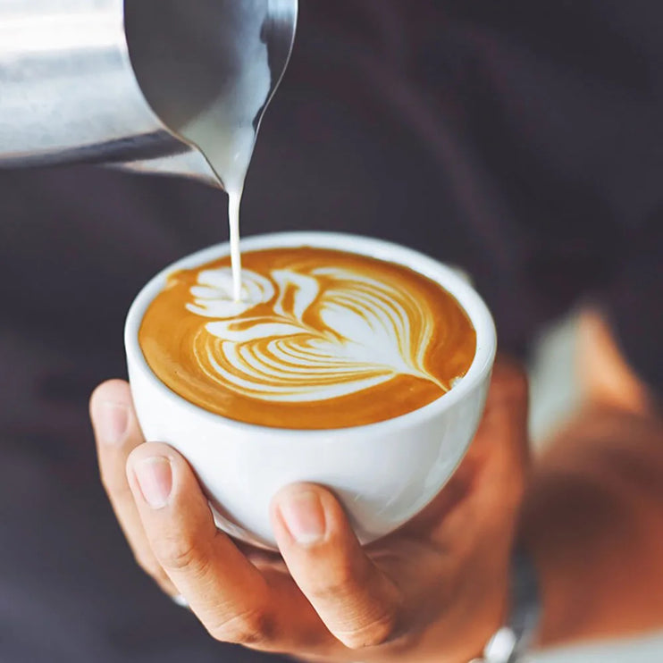 Jarras de barista para hacer espuma de leche