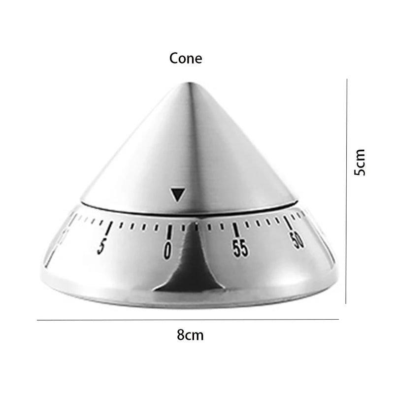 Temporizador de cocina mecánico en acero inoxidable, 60 minutosTemporizadoresHome & Garden > Kitchen & Dining > Kitchen Tools & Utensils > Cooking Timers