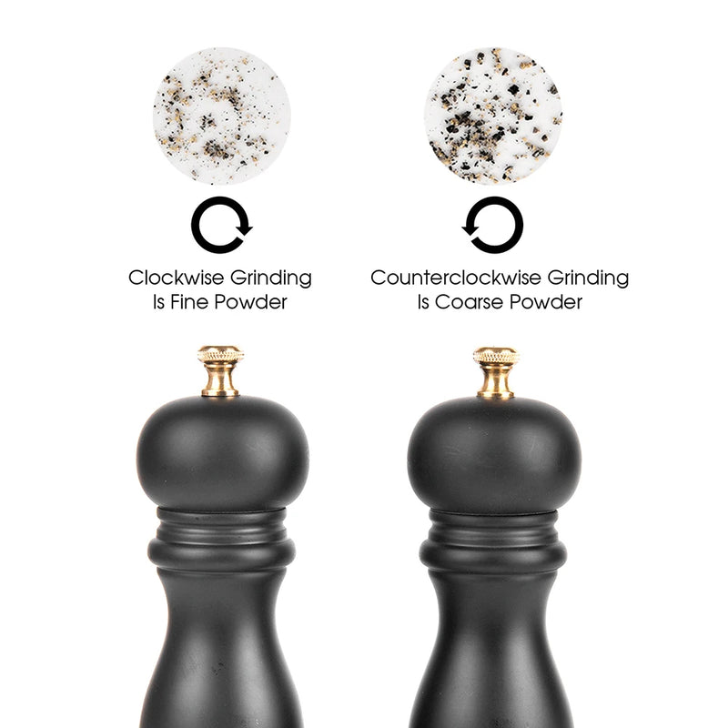 Juego de 2 piezas de molinillo de sal y pimienta de madera con rotor de cerámica ajustableEspecierosHome & Garden > Kitchen & Dining > Kitchen Tools & Utensils > Spice Grinders