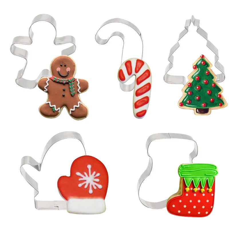 Set de 5 Uds de cortador de galletas de navidadMoldes