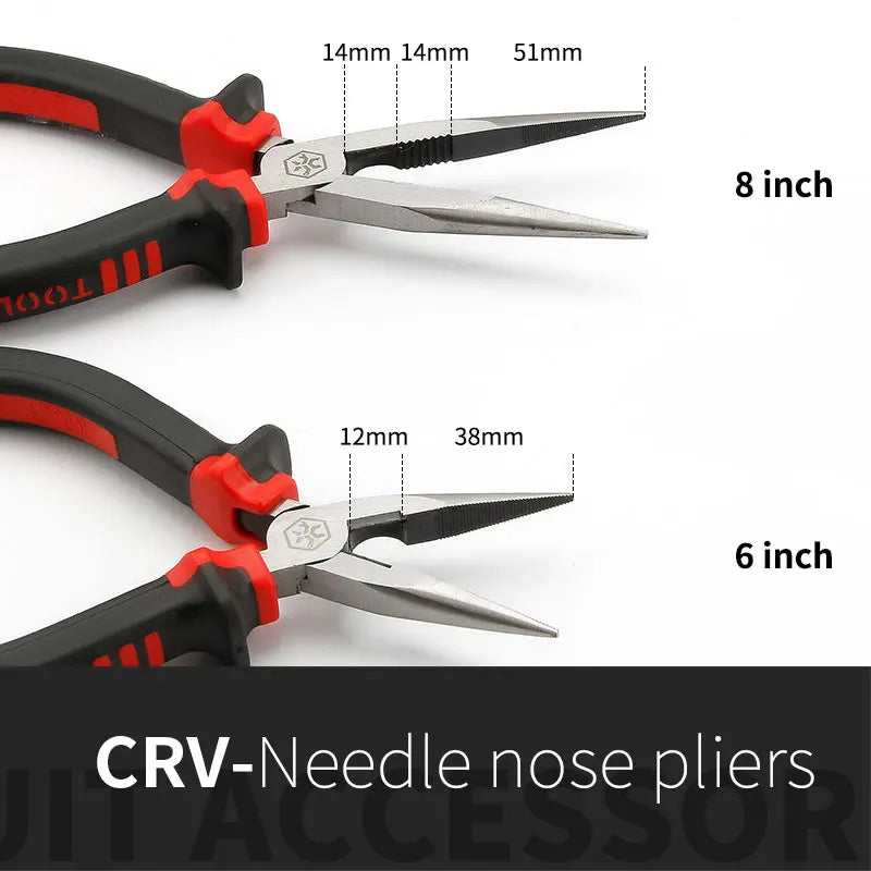 Alicate de punta larga 6/8 pulgadas de cromo vanadioAlicatesHardware > Tools > Pliers > Needle-Nose Pliers