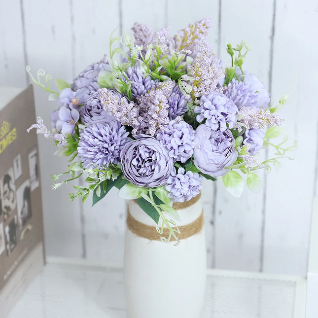 Artificial silk flower bouquet