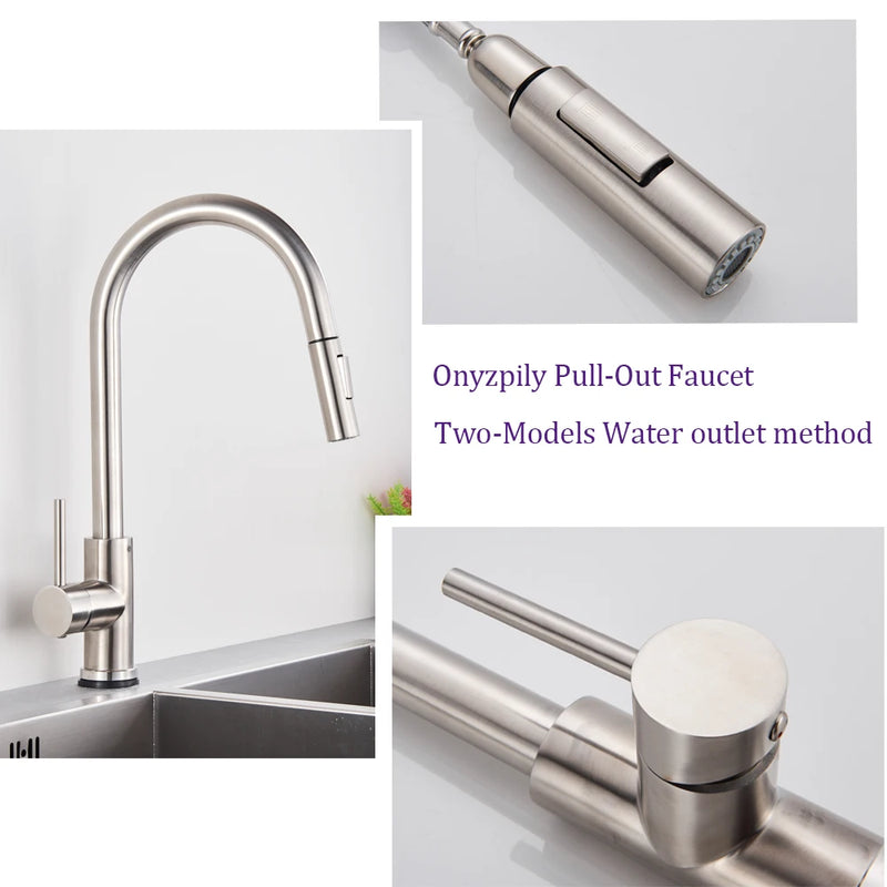 Grifo de cocina con doble función y salida retráctilGrifosHardware > Plumbing > Plumbing Fixtures > Faucets > Kitchen Sink Faucets