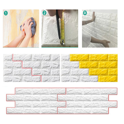 3D decorative self-adhesive stone brick effect vinyl