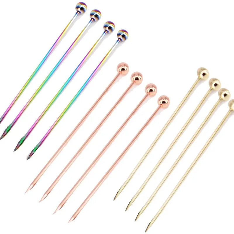 Set de 12 palillos de cóctel de acero inoxidable 11 cm · Reutilizables para aceitunas, frutas, Martini y decoración de bebidasPalillos de cóctelHome & Garden > Kitchen & Dining > Barware > Cocktail & Barware Tool Sets